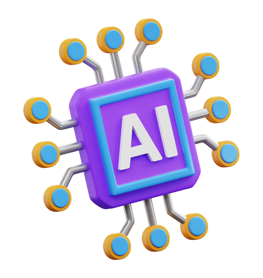 AI w obsłudze klienta – ilustracja chip AI